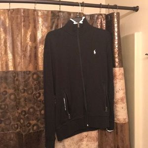 A Black and White polo zip up jacket